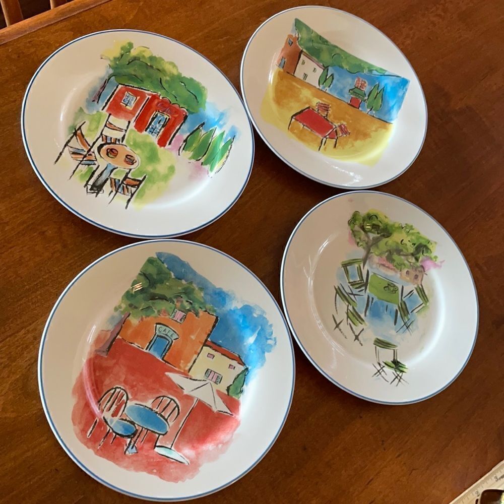 Four Rosanna China Bistro Appetizer Plates